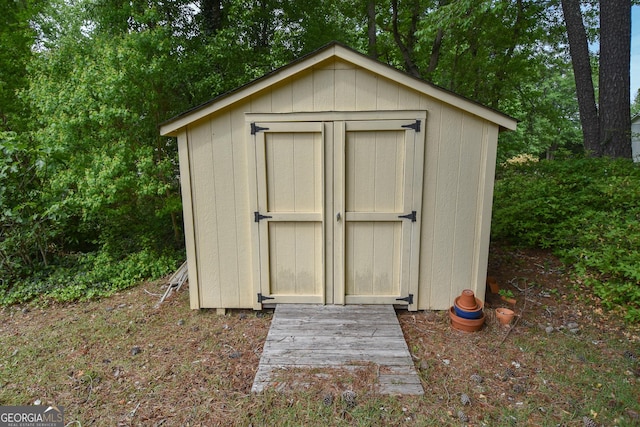 view of shed