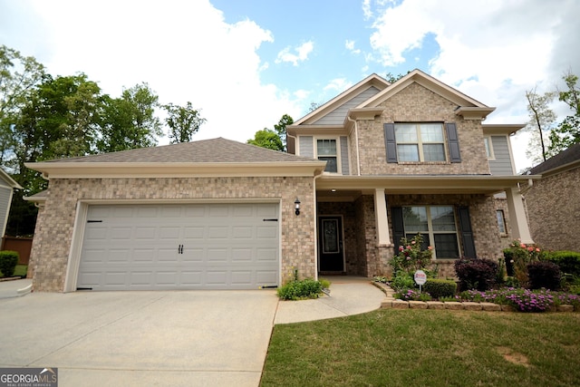 1142 Terrasol Rdg SW, Lilburn, GA 30047 - craftsman-style house with concrete driveway, an attached garage, brick siding, and a front yard