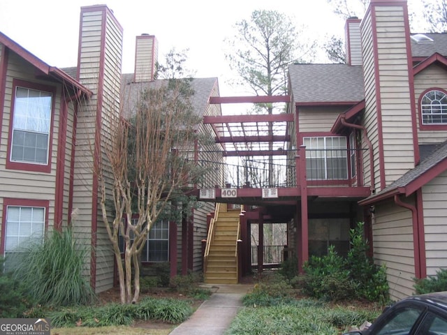 exterior space featuring stairway