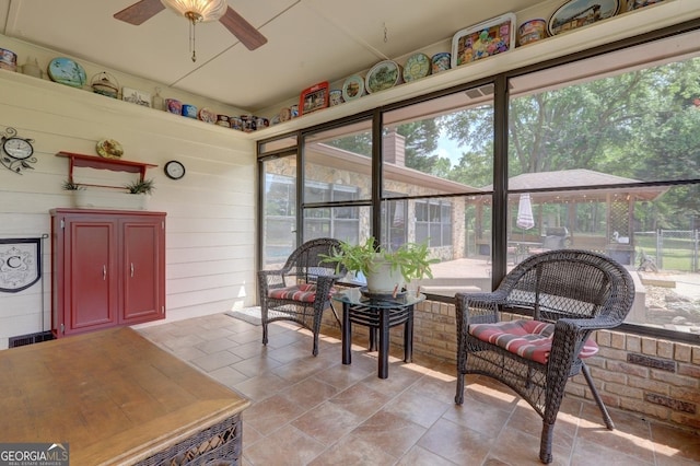 171 Wynn Dr, Hampton, GA 30228 - sunroom with a ceiling fan and visible vents