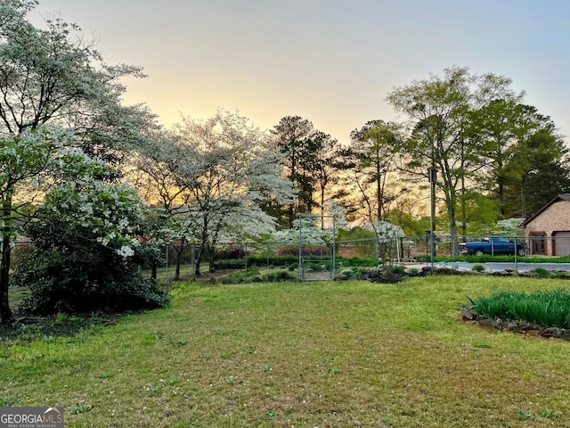 171 Wynn Dr, Hampton, GA 30228 - yard at dusk with fence