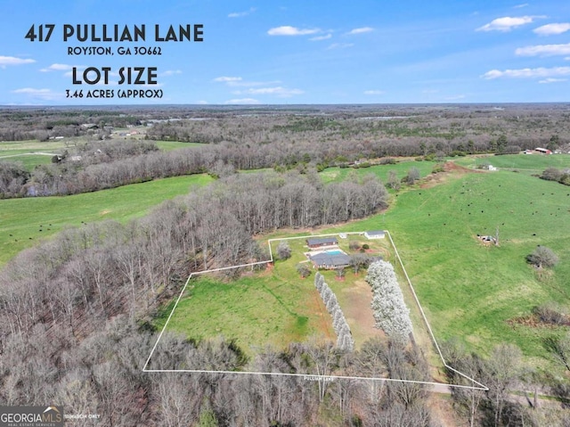 417 Pulliam Ln, Royston, GA 30662 - drone / aerial view with a rural view