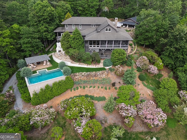 295 Goble Gap Rd, Clayton, GA 30525 - view of subject property featuring a pool area and a heavily wooded area