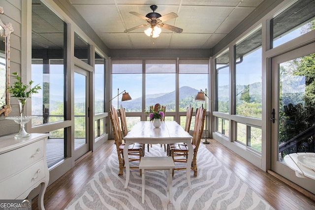 295 Goble Gap Rd, Clayton, GA 30525 - sunroom featuring hardwood / wood-style flooring and a mountain view