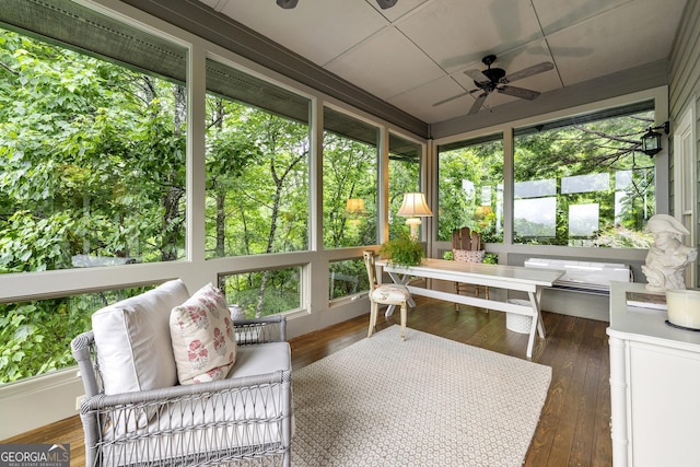 295 Goble Gap Rd, Clayton, GA 30525 - sunroom / solarium featuring a ceiling fan, plenty of natural light, and outdoor lounge area