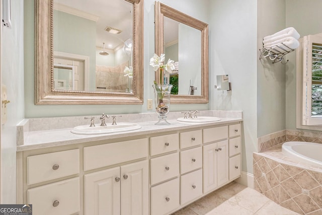 295 Goble Gap Rd, Clayton, GA 30525 - bathroom featuring double vanity, a bath, and tile patterned flooring