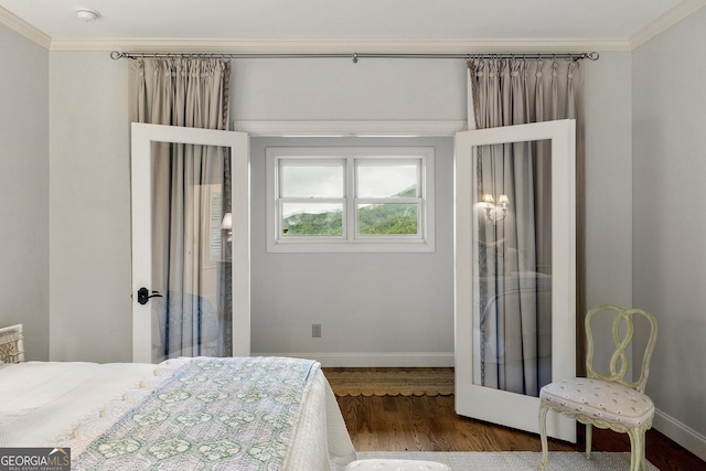 295 Goble Gap Rd, Clayton, GA 30525 - bedroom featuring ornamental molding and wood finished floors