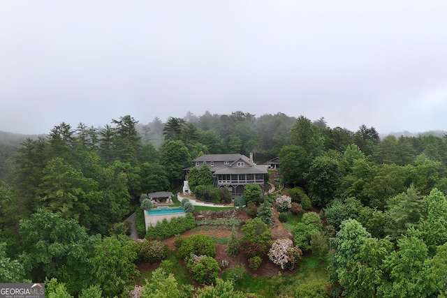 295 Goble Gap Rd, Clayton, GA 30525 - aerial view of property and surrounding area featuring a heavily wooded area