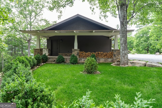295 Goble Gap Rd, Clayton, GA 30525 - view of front of property featuring covered porch and a front lawn