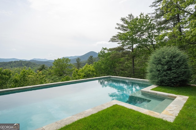 295 Goble Gap Rd, Clayton, GA 30525 - outdoor pool featuring a mountain view and a view of trees