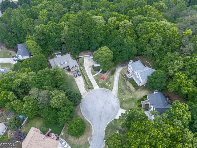 aerial view with a residential view
