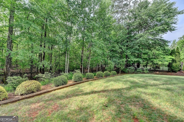 view of yard with fence