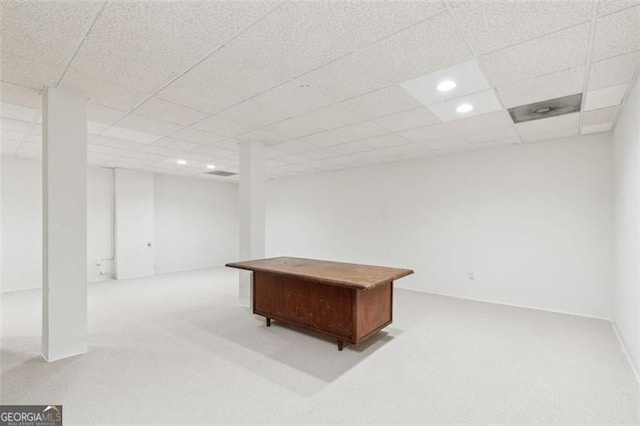 22 Oakwood Hills Dr, Suwanee, GA 30024 - game room with recessed lighting, carpet flooring, and a drop ceiling