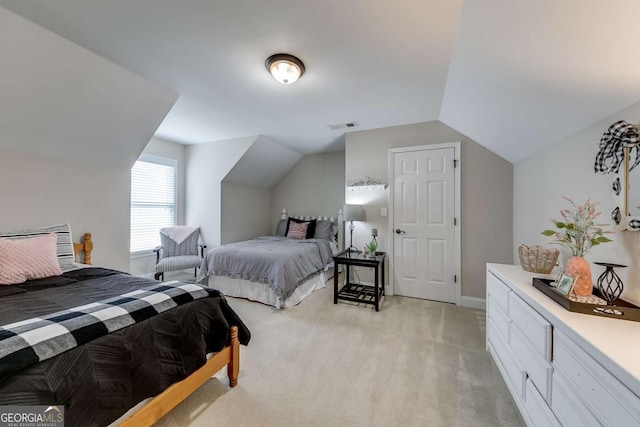 1738 Honey Tree Pl, Hoschton, GA 30548 - bedroom featuring lofted ceiling and light colored carpet