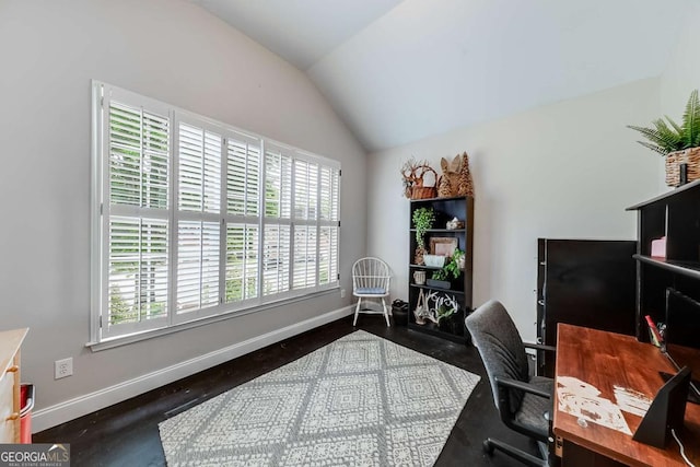 1738 Honey Tree Pl, Hoschton, GA 30548 - home office with vaulted ceiling and baseboards