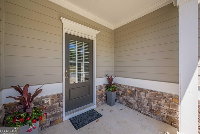 207 Cherokee Reserve Cir, Canton, GA 30115 - doorway to property with stone siding