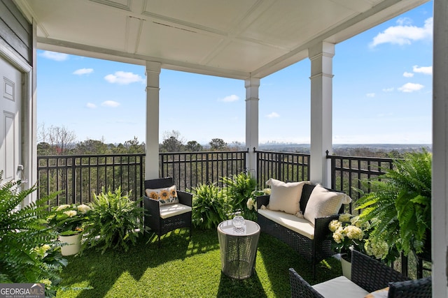 balcony featuring an outdoor living space
