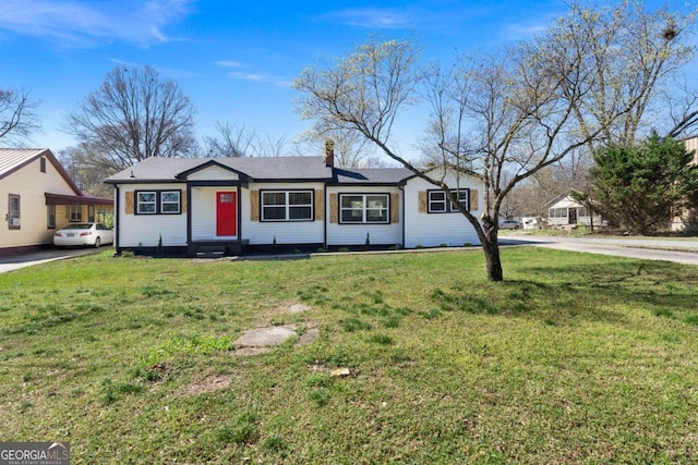 37 Morgan Valley Rd, Rockmart, GA 30153 - ranch-style house featuring a front lawn and a chimney