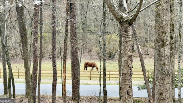 property view of water with fence