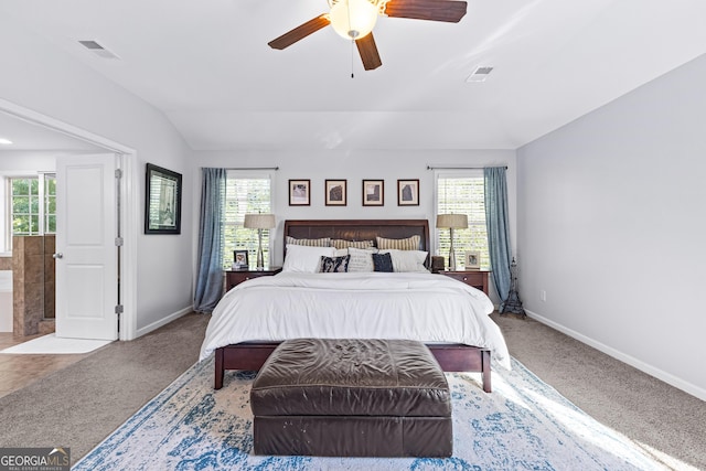 171 Cliffhaven Cir, Newnan, GA 30263 - bedroom with carpet floors, baseboards, and lofted ceiling
