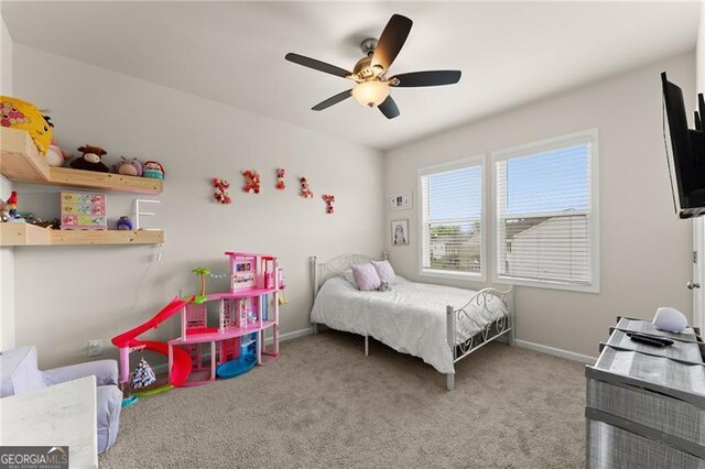 837 Porches Way, Dacula, GA 30019 - bedroom with carpet and a ceiling fan