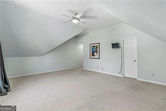 3720 Harts Pl, Atlanta, GA 30341 - bonus room featuring lofted ceiling, a ceiling fan, baseboards, and carpet floors