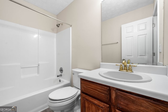 1452 Evanston Ln, Marietta, GA 30062 - full bath featuring toilet, a textured ceiling, shower / washtub combination, and vanity