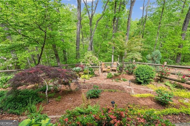 view of yard with fence