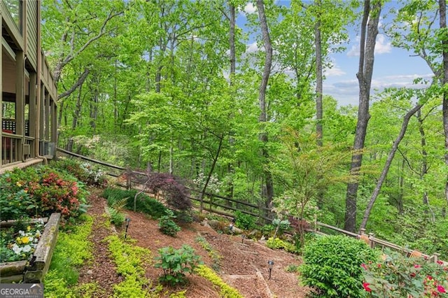 view of yard featuring fence