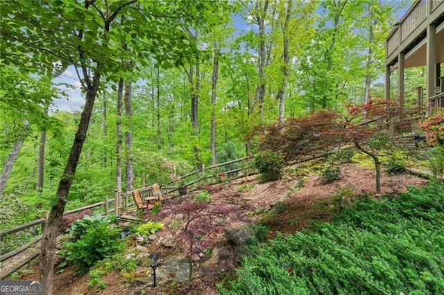 view of yard with fence