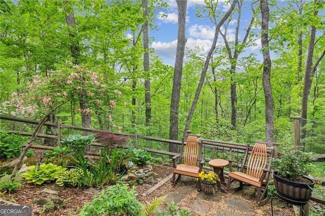 view of yard with fence