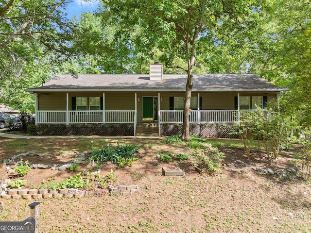 3592 Lakeview Dr, Gainesville, GA 30501 - ranch-style home featuring a porch and a chimney