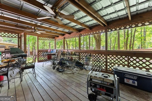 5855 Willis Ln, Cumming, GA 30040 - sunroom / solarium with a ceiling fan and outdoor dining area