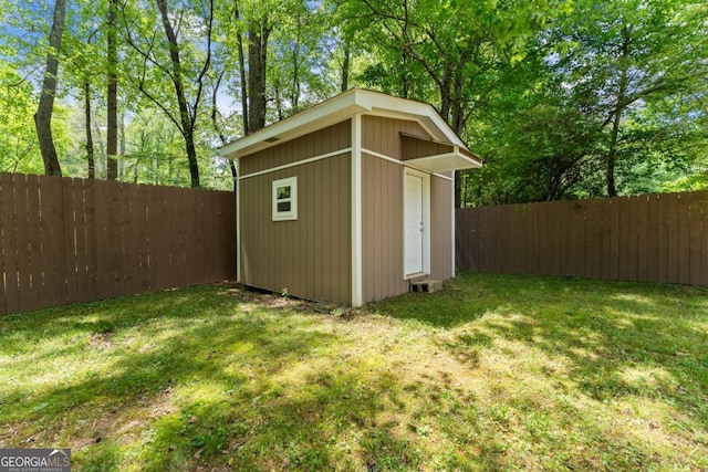 5855 Willis Ln, Cumming, GA 30040 - view of shed with a fenced backyard