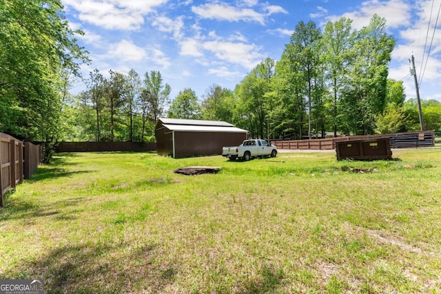 5855 Willis Ln, Cumming, GA 30040 - view of yard featuring an outdoor structure and fence