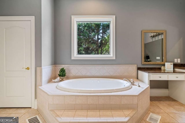 145 Havenbrooke Ct, Fayetteville, GA 30214 - full bathroom featuring a garden tub, visible vents, and tile patterned floors