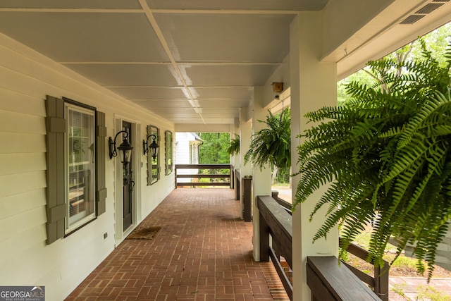 view of patio / terrace with visible vents and covered porch