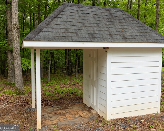 view of shed