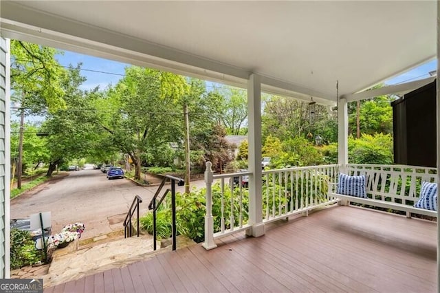 view of wooden deck