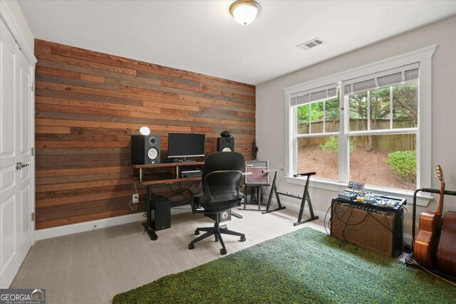 2995 Boulder Walk Ct SE, Atlanta, GA 30316 - carpeted office space featuring wood walls