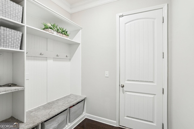 175 Campaign Trl, Fayetteville, GA 30214 - mudroom featuring crown molding and baseboards