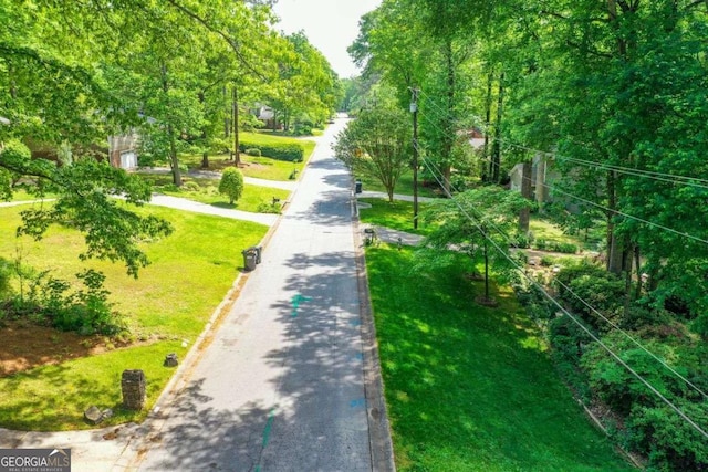 view of property's community with a yard
