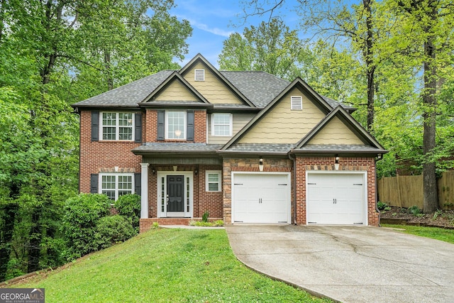 71 Anita Pl SE, Mableton, GA 30126 - view of front of house with concrete driveway, an attached garage, brick siding, and a shingled roof