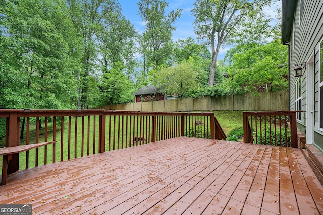 71 Anita Pl SE, Mableton, GA 30126 - wooden terrace with a fenced backyard