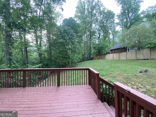 71 Anita Pl SE, Mableton, GA 30126 - wooden terrace with a fenced backyard