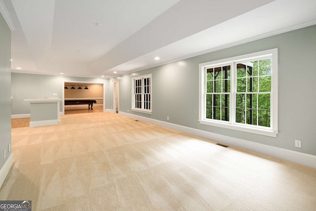 8345 Jett Ferry Rd, Sandy Springs, GA 30350 - unfurnished living room featuring light carpet and recessed lighting