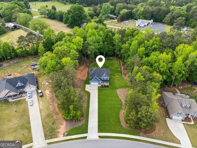 drone / aerial view with a residential view