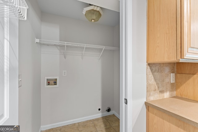 9255 Old Preserve Trl, Ball Ground, GA 30107 - washroom with washer hookup, hookup for an electric dryer, and tile patterned floors