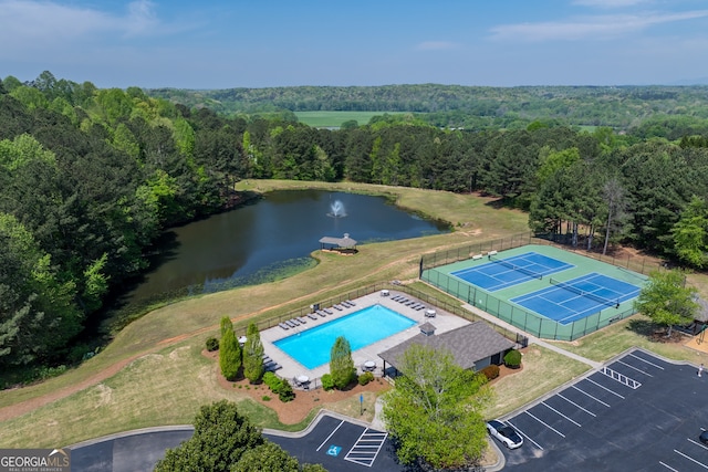 9255 Old Preserve Trl, Ball Ground, GA 30107 - drone / aerial view of a large body of water and a heavily wooded area