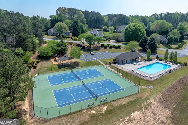 9255 Old Preserve Trl, Ball Ground, GA 30107 - drone / aerial view of a pool area